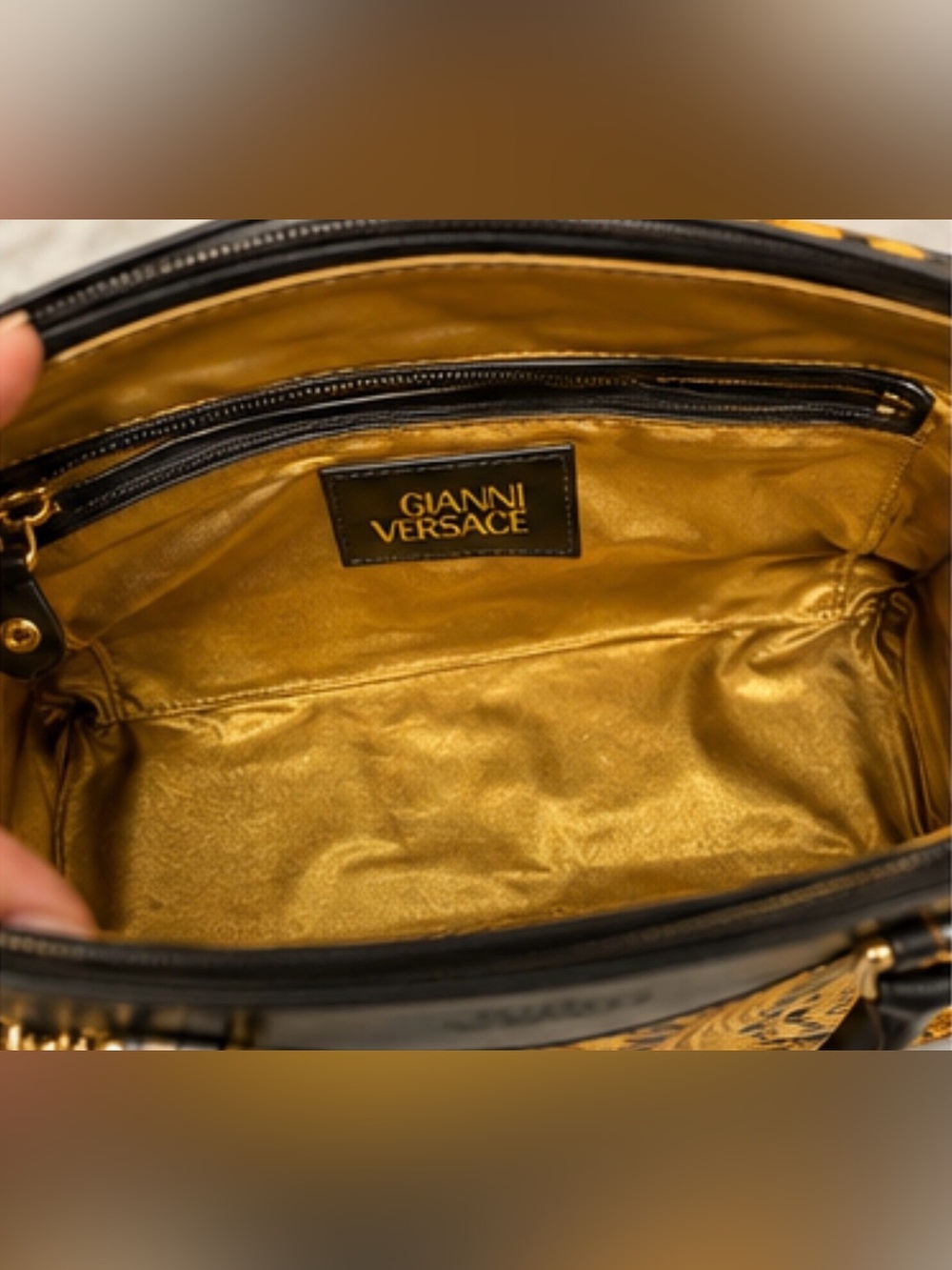 Gianni Versace Vintage Baroque Leopard Top Handle Satchel Shoulder Bag - Picture 6 of 11